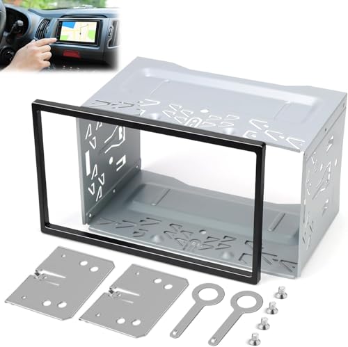 Autoradio Einbaurahmen 2DIN Universal Doppeldin Metallrahmen Halterung mit Montagezubehör, 7 Zoll Blende Autoradio, Faszienmontageset für Doppel Din Autoradio Radio, Auto DVD Player, GPS Navigation Autoradio Einbaurahmen 2DIN Universal Doppeldin Metallrahmen Halterung mit Montagezubehör, 7 Zoll Blende Autoradio, Faszienmontageset für Doppel Din Autoradio Radio, Auto DVD Player, GPS Navigation von JHXhhthongtong