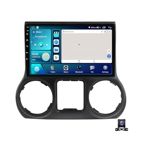 JHYUUKAU Android 13 Autoradio 2 Din Radio Für Jeep Wrangler 2011~2016 9 Zoll Doppel Din Android Car Radio Mit Navi FM RDS DSP Carplay/Auto, Mit AHD Rückfahrkamera,4 core m100s 1g+32g von JHYUUKAU
