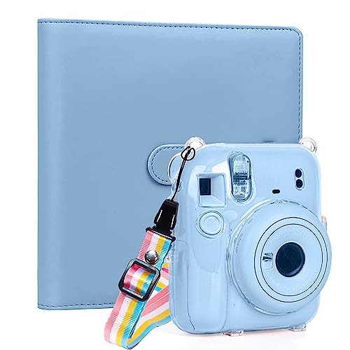 Mini-Fotoalbum mit 256 Taschen, kompatibel mit Fujifilm Instax Mini Instant Film + Instant Camera Case, kompatibel mit Instax Mini 11 (Blau) von JHuiLap