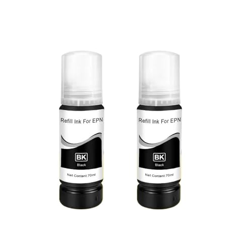 JHwXsZ Nachfülltinte 104 522 für Eps EcoTank ET-2710 ET-2711 ET-2712 ET-2714 ET-2720 ET-2726 ET-4700 EcoTank Tintenstrahldrucker Ersatz (2 Stück schwarz) von JHwXsZ
