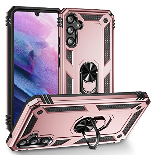 JIAFEI Hülle Kompatibel mit Samsung Galaxy A54 5G, Dual Layer Silica TPU + PC Harter Handyhülle Mit Ständer, Roségold von JIAFEI