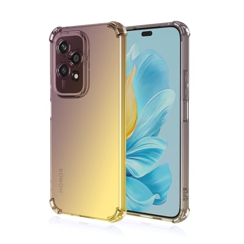 JIAFEI Hülle für Honor 400 Lite Gradient Color Handyhülle TPU Gradient Dünn Schutzhülle Anti-Fall Handytasche Handy Case Kompatibel mit Honor 400 Lite, schwarz/Gold von JIAFEI