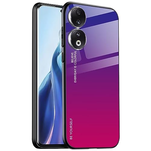 JIAFEI Hülle für Honor 90 Handyhülle, Hülle Farbverlauf Glas und TPU Schutzhülle Case Cover für Honor 90, 4 von JIAFEI