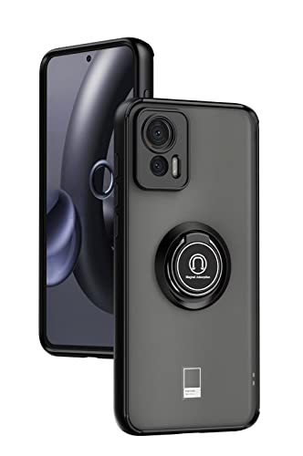 JIAFEI Hülle für Motorola Edge 30 Neo/Edge 30 Lite, Durchscheinend Mattiert Stoßfest mit Ring Handyhülle Silikon Schutzhülle Schwer PC und Weich Schlank TPU Cover für Motorola Edge 30 Neo. Schwarz von JIAFEI