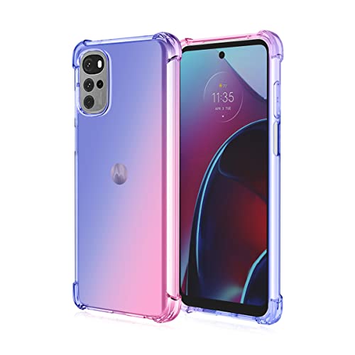 JIAFEI Hülle für Motorola Moto G22 Gradient Color Handyhülle TPU Gradient Dünn Schutzhülle Anti-Fall Handytasche Handy Case Kompatibel mit Motorola Moto G22, Blau/Rosa von JIAFEI