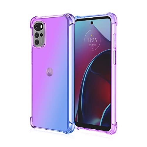 JIAFEI Hülle für Motorola Moto G22 Gradient Color Handyhülle TPU Gradient Dünn Schutzhülle Anti-Fall Handytasche Handy Case Kompatibel mit Motorola Moto G22, Violett/Blau von JIAFEI