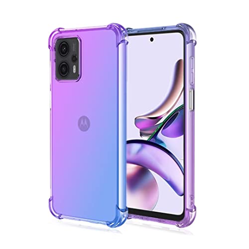 JIAFEI Hülle für Motorola Moto G23 / Moto G13 Gradient Color Handyhülle TPU Gradient Dünn Schutzhülle Anti-Fall Handytasche Handy Case Kompatibel mit Motorola Moto G23 / Moto G13, Violett/Blau von JIAFEI