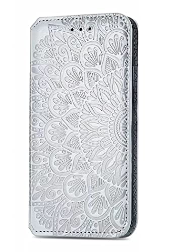 JIAFEI Hülle für Motorola Moto G84 5G, Schönes Muster Geprägtem Flip Lederhülle PU+TPU Wallet Tasche Handyhülle Schutzhülle mit Kartensteckplätzen, Grau von JIAFEI