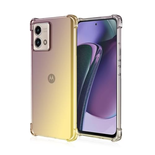 JIAFEI Hülle für Motorola Moto G84 5G Gradient Color Handyhülle TPU Gradient Dünn Schutzhülle Anti-Fall Handytasche Handy Case Kompatibel mit Motorola Moto G84 5G, schwarz/Gold von JIAFEI