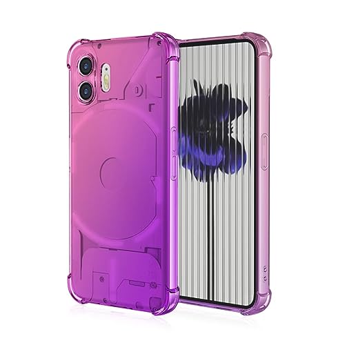 JIAFEI Hülle für Nothing Phone 2 Gradient Color Handyhülle TPU Gradient Dünn Schutzhülle Anti-Fall Handytasche Handy Case Kompatibel mit Nothing Phone 2, Rosa/Violett von JIAFEI