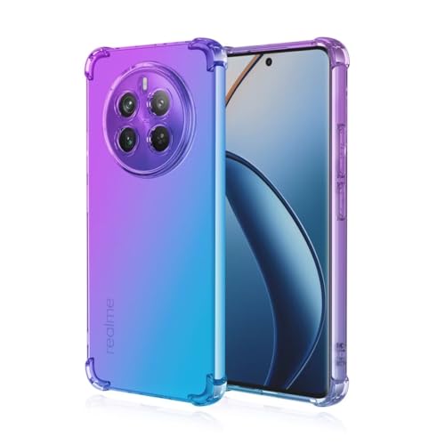 JIAFEI Hülle für Realme 12 Pro Plus (Pro+) / Realme 12 Pro 5G Gradient Color Handyhülle TPU Gradient Dünn Schutzhülle Anti-Fall Handytasche Handy Case Kompatibel mit Realme 12 Pro 5G, Violett/Blau von JIAFEI