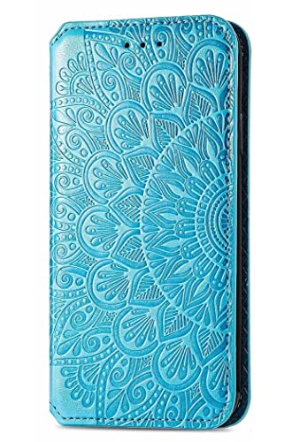 JIAFEI Hülle für Realme 9 5G/Realme 9 PRO 5G, Schönes Muster Geprägtem Flip Lederhülle PU+TPU Wallet Tasche Handyhülle Schutzhülle mit Kartensteckplätzen, Blau von JIAFEI