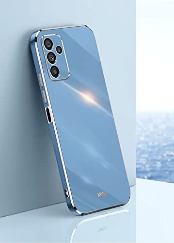 JIAFEI Hülle für Samsung Galaxy A14 4G/5G, Goldenem Überzug Rand Design TPU Silikon Stoßfest Bumper Handyhülle. Blau von JIAFEI