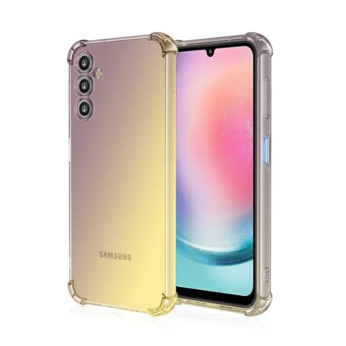 JIAFEI Hülle für Samsung Galaxy A55 5G Gradient Color Handyhülle TPU Gradient Dünn Schutzhülle Anti-Fall Handytasche Handy Case Kompatibel mit Samsung Galaxy A55 5G, schwarz/Gold von JIAFEI