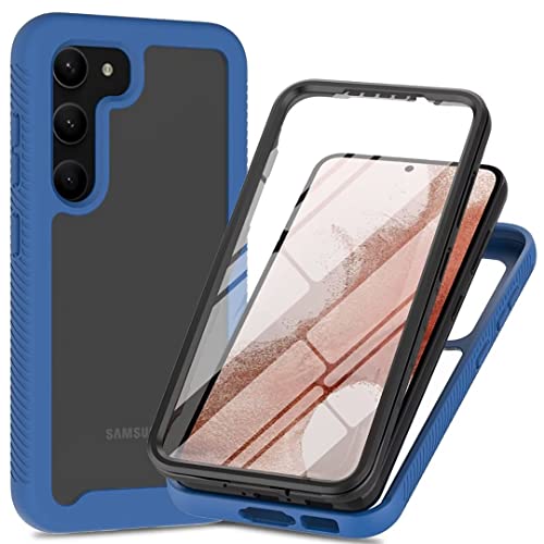 JIAFEI Hülle für Samsung Galaxy S23 + 5G / S23 Plus, [mit Eingebautem Displayschutz] 360° Rundumschutz TPU Robust Bumper Case Outdoor Handyhülle - Blau von JIAFEI