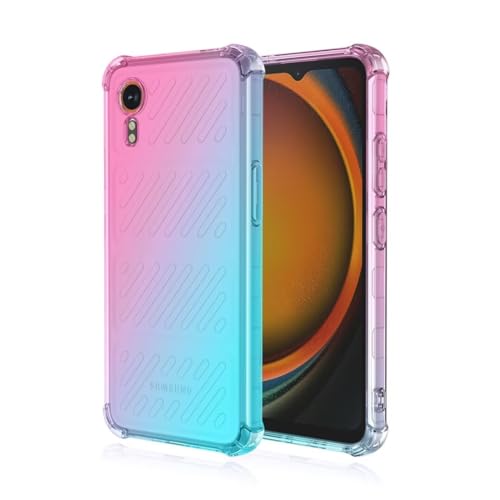 JIAFEI Hülle für Samsung Galaxy Xcover 7 Gradient Color Handyhülle TPU Gradient Dünn Schutzhülle Anti-Fall Handytasche Handy Case Kompatibel mit Samsung Galaxy Xcover 7, Rosa/Grün von JIAFEI