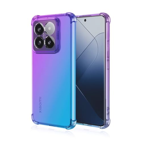 JIAFEI Hülle für Xiaomi 14 Gradient Color Handyhülle TPU Gradient Dünn Schutzhülle Anti-Fall Handytasche Handy Case Kompatibel mit Xiaomi 14, Violett/Blau von JIAFEI