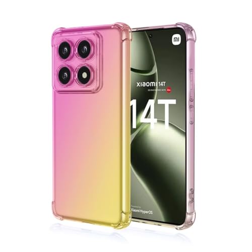 JIAFEI Hülle für Xiaomi 14T 5G Gradient Color Handyhülle TPU Gradient Dünn Schutzhülle Anti-Fall Handytasche Handy Case Kompatibel mit Xiaomi 14T 5G, Rosa/Gold JIAFEI Hülle für Xiaomi 14T 5G Gradient Color Handyhülle TPU Gradient Dünn Schutzhülle Anti-Fall Handytasche Handy Case Kompatibel mit Xiaomi 14T 5G, Rosa/Gold von JIAFEI