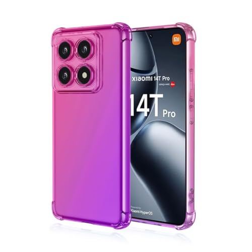 JIAFEI Hülle für Xiaomi 14T Pro 5G Gradient Color Handyhülle TPU Gradient Dünn Schutzhülle Anti-Fall Handytasche Handy Case Kompatibel mit Xiaomi 14T Pro 5G, Rosa/Violett JIAFEI Hülle für Xiaomi 14T Pro 5G Gradient Color Handyhülle TPU Gradient Dünn Schutzhülle Anti-Fall Handytasche Handy Case Kompatibel mit Xiaomi 14T Pro 5G, Rosa/Violett von JIAFEI