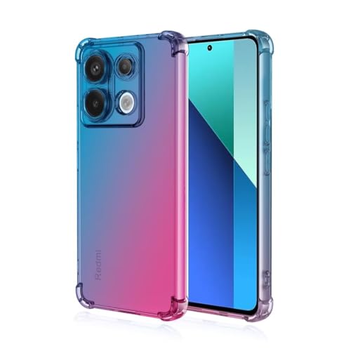 JIAFEI Hülle für Xiaomi Poco M6 Pro Gradient Color Handyhülle TPU Gradient Dünn Schutzhülle Anti-Fall Handytasche Handy Case Kompatibel mit Xiaomi Poco M6 Pro, Blau/Rosa von JIAFEI