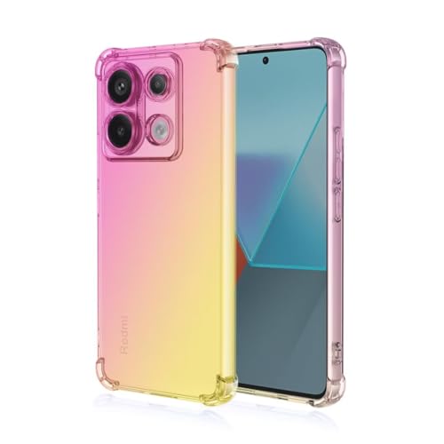 JIAFEI Hülle für Xiaomi Redmi 13C / Poco C65 Gradient Color Handyhülle TPU Gradient Dünn Schutzhülle Anti-Fall Handytasche Handy Case Kompatibel mit Xiaomi Redmi 13C / Poco C65, Rosa/Gold von JIAFEI