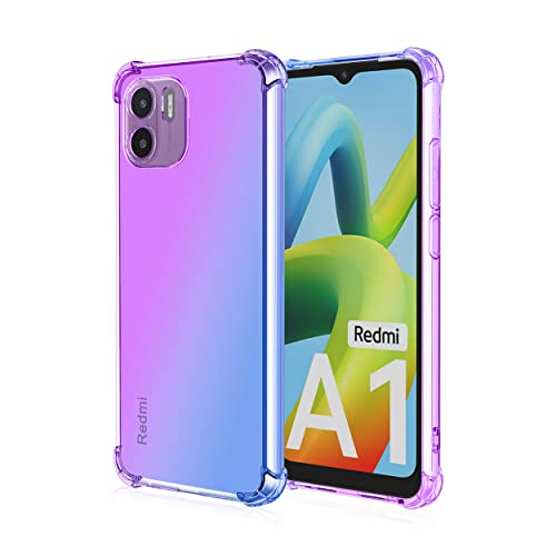 JIAFEI Hülle für Xiaomi Redmi A1/Xiaomi Redmi A2 Gradient Color Handyhülle TPU Gradient Dünn Schutzhülle Anti-Fall Handytasche Handy Case Kompatibel mit Xiaomi Redmi A1/Redmi A2, Violett/Blau von JIAFEI