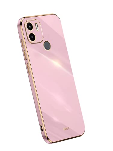 JIAFEI Hülle für Xiaomi Redmi A1 Plus, Goldenem Überzug Rand Design TPU Silikon Stoßfest Bumper Handyhülle. Violett von JIAFEI