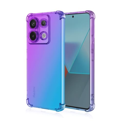 JIAFEI Hülle für Xiaomi Redmi Note 13 Pro 5G Gradient Color Handyhülle TPU Gradient Dünn Schutzhülle Anti-Fall Handytasche Handy Case Kompatibel mit Xiaomi Redmi Note 13 Pro 5G, Violett/Blau von JIAFEI