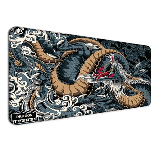 JIANG100 Dragon Mauspad, Gaming Office Home Mousepad, Computertastatur, Laptop Schreibtischmatte für Mann, große verlängerte rutschfeste Gummiunterseite, 80x39.9x0.3 cm, Dunkelblau JIANG100 Dragon Mauspad, Gaming Office Home Mousepad, Computertastatur, Laptop Schreibtischmatte für Mann, große verlängerte rutschfeste Gummiunterseite, 80x39.9x0.3 cm, Dunkelblau von JIANG100