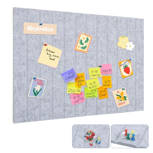 Große Pinnwand, 40 x 60 cm dekorative Pinnwand aus Filz, 0,9cm dick, faltbare Fototafel mit selbstklebendem Klebeband, Sichttafel für Wände zu Hause, im Büro - Grau Große Pinnwand, 40 x 60 cm dekorative Pinnwand aus Filz, 0,9cm dick, faltbare Fototafel mit selbstklebendem Klebeband, Sichttafel für Wände zu Hause, im Büro - Grau von JIANTA