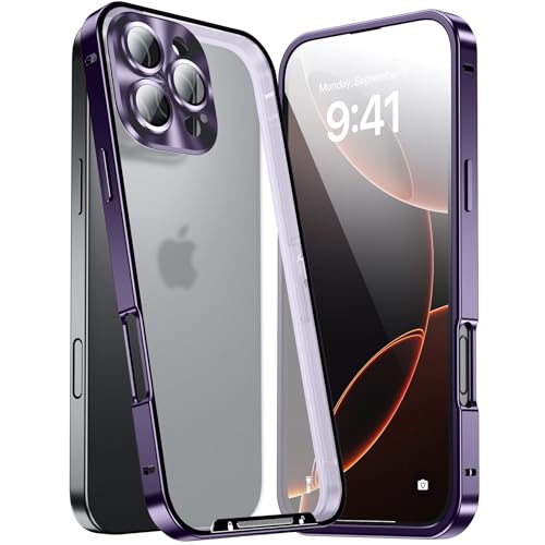 JIAONASHIJIA Für iPhone 16 Pro Max Hülle, Ultradünne transparente klare gehärtete Glas Premium Metallrahmen mit Objektivschutz, Kratzfest, fingerabdruckresistent, modern. Lila JIAONASHIJIA Für iPhone 16 Pro Max Hülle, Ultradünne transparente klare gehärtete Glas Premium Metallrahmen mit Objektivschutz, Kratzfest, fingerabdruckresistent, modern. Lila von JIAONASHIJIA