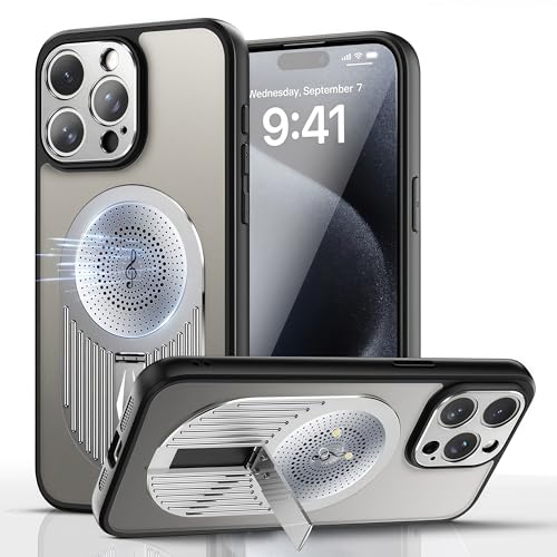 JIAONASHIJIA Kompatibel mit MagSafe iPhone 13 Pro Hülle – Stoßfest mit MagSafe Airbags, kabellos ladbar, Graphen-Kühlung (Wärmeableitung), Verstellbarer Ständer & Duftpad (Silber) von JIAONASHIJIA