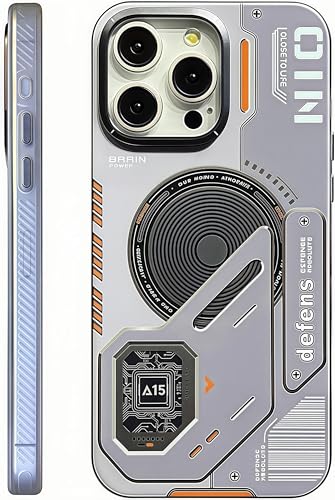 JIAONASHIJIA Kompatibel mit MagSafe iPhone 15 Pro Max Hülle. Stoßfest und fallgeschützt. Integrierte Airbag. Mecha Design. Starker Magnet. Schlanke Passform. Grau JIAONASHIJIA Kompatibel mit MagSafe iPhone 15 Pro Max Hülle. Stoßfest und fallgeschützt. Integrierte Airbag. Mecha Design. Starker Magnet. Schlanke Passform. Grau von JIAONASHIJIA