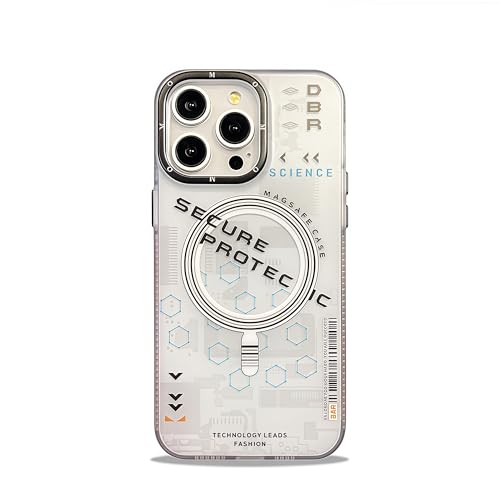 JIAONASHIJIA Passend für MagSafe iPhone 12 Pro Max Hülle [Stoßfeste Airbags] [Kratzfest] [Starker Magnet] [Futuristisches Mecha-Design] [Ultradünn] [Fingerabdruckresistent] Weiß von JIAONASHIJIA