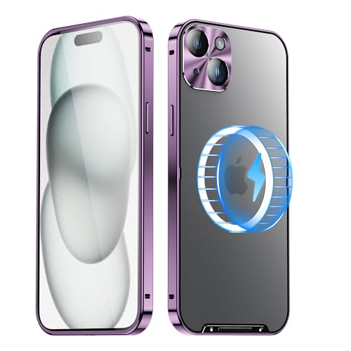 JIAONASHIJIA Passend für MagSafe iPhone 14 Hülle, Ultradünne transparente klare gehärtete Glas Premium Metallrahmen mit Objektivschutz, Kratzfest, modern. Lila JIAONASHIJIA Passend für MagSafe iPhone 14 Hülle, Ultradünne transparente klare gehärtete Glas Premium Metallrahmen mit Objektivschutz, Kratzfest, modern. Lila von JIAONASHIJIA