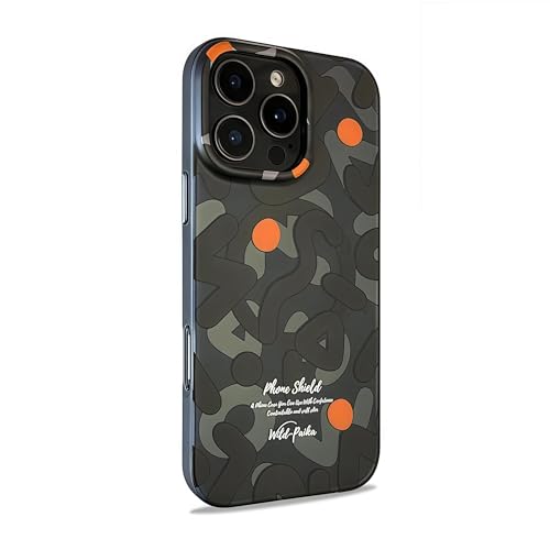 JIAONASHIJIA Passend für MagSafe iPhone 16 Pro Max Hülle [Stoßfeste Airbags] [Metall-Tasten] [Starke Magnetische Haftung] [Leicht & Schlank] [TPU Material Graffiti-Stil] Schwarz von JIAONASHIJIA