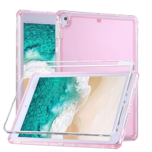 JIAONASHJIA Ultra-Dünne Hülle für iPad mini 4/5 7.9"(2015/2019)–Transparente Stoßfeste Schutzhülle mit Airbag-Ecken, Leichtes TPU+PU Case, Kratzfest & Schmutzabweisend.Pink von JIAONASHIJIA