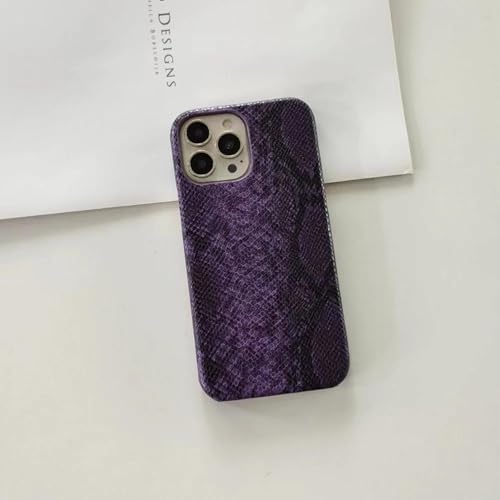 JIASHM Für iPhone 12 (Pro) Modische Leder-PU-Hülle, Harte PC-Schutzhülle mit Vier Ecken (für iPhone 12 (Pro)/Lila) von JIASHM