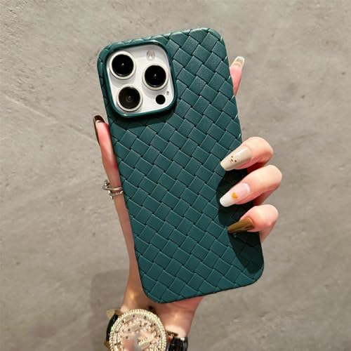 JIASHM Für iPhone 12 Atmungsaktives Muster Stoßstange Weiche Hülle Ultradünne geflochtene Textur Kühlabdeckung (Für iPhone 12/Dunkelgrün) von JIASHM
