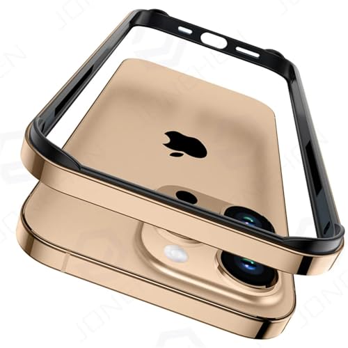 JIASHM Für iPhone 12 Pro Bumper Case Silikonrahmen Luxus Leichtes Aluminiummetall (Für iPhone 12 Pro/Desert Gold BK) von JIASHM