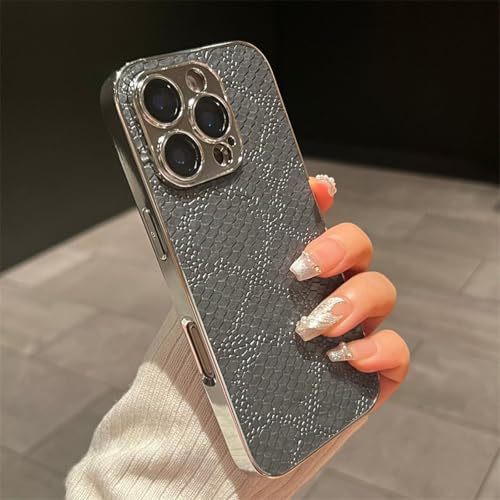 JIASHM Für iPhone 12 Pro Max, stilvolles Muster, galvanisierte, weiche Handyhülle, stoßfeste Schutzhülle auf der Rückseite (für iPhone 12 Pro Max/Grau) von JIASHM