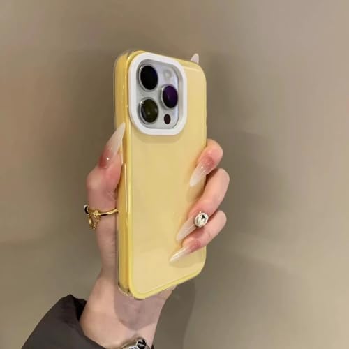 JIASHM Für iPhone 12 Pro Max Handyhülle Farbe Matt Stoßfest Schlank Hard Cover (Für iPhone 12 Pro Max/Gelb) von JIASHM