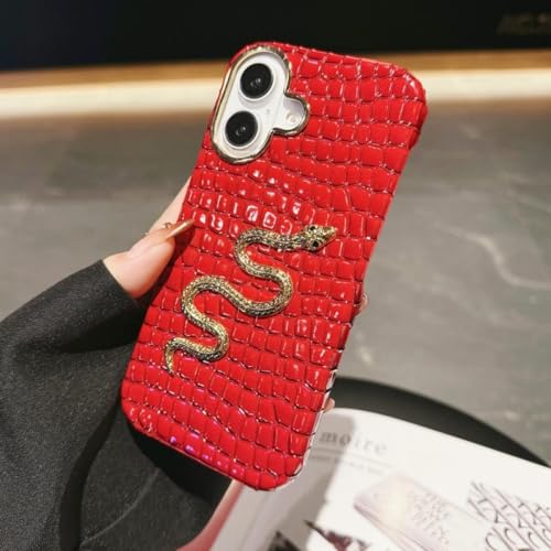 JIASHM Für iPhone 12 Pro gemusterte Lederhülle mit Beschichtung, Hartschalenhüllen (für iPhone 12 Pro/Rot) von JIASHM