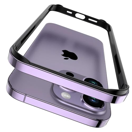 JIASHM Für iPhone 13 Pro Bumper Case Silikonrahmen Luxus Leichtes Aluminiummetall (Für iPhone 13 Pro/Lila BK) von JIASHM