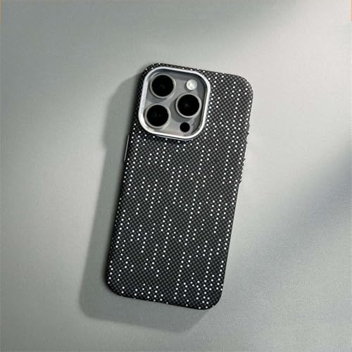 JIASHM Für iPhone 13 Texture Magnetic Case Wireless Charging Hard PC Cover (Für iPhone 13/ TQW BD Schwarz) von JIASHM