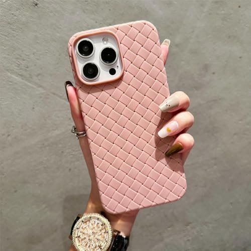 JIASHM Für iPhone 13Pro Max Atmungsaktives Muster Stoßstange Weiche Hülle Ultradünne Kühlabdeckung Mit Geflochtener Textur (Für iPhone 13Pro Max/Pink) von JIASHM