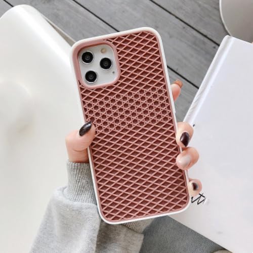 JIASHM Für iPhone 13ProMax Handyhülle Silikon Back-Vans-Case Cover (Für iPhone 13ProMax/Braun-Weiß) von JIASHM