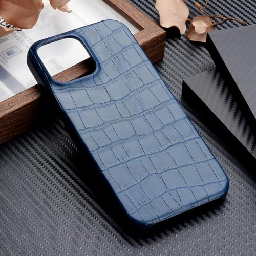 JIASHM Für iPhone 14 Lederhülle mit Futter aus hartem PC, stoßfeste Hülle (für iPhone 14/Blau) von JIASHM