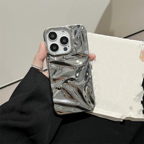 JIASHM Für iPhone 14 Plus Luxus-Beschichtung, Funkelnde Hülle, Textur, weiche Stoßstangenabdeckung (für iPhone 14 Plus/Silber) von JIASHM