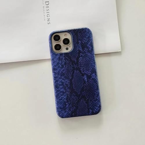 JIASHM Für iPhone 14Pro Max Fashion Leder PU-Hülle Harte PC-Schutzhülle mit Vier Ecken (Für iPhone 14Pro Max/Blau) von JIASHM